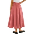 thumbnail image 3 of High Elastic Waist Women Solid Color Long Swing Skirt with Pocket, 3 of 6