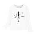 thumbnail image 4 of CLOISE Kids Shirts Long Sleeve Boys Girls Youth White Crew Neck Tops Butterfly Casual Fashion Fall Winter Clothes 7T, 4 of 5