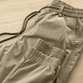 thumbnail image 5 of Men’s Casual Joggers Pants, Trousers, Elastic Waist Zipper Pocket Straight Leg, Lightweight Breathable Quick Dry for Gym Workout Running Hiking Daily | AKLJWH,Khaki 4XL, 5 of 9