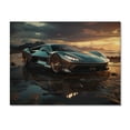 thumbnail image 3 of Designart "Glass Car by the Beach Contemporary Reflections II" Nautical & Beach Print on Natural Pine Wood, 3 of 5