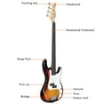 thumbnail image 3 of Glarry Electric Bass Guitar with Accessories for Bass Player, 3 of 7