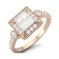 thumbnail image 2 of 1.14 Cts Pearl Square Shape Solitaire With Accent 925 Sterling Silver Rose Vermeil Engagement Valentines Day Gifts Rings For Women, 2 of 3
