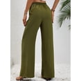 thumbnail image 3 of jinghuiyue Womens Wide Leg Pants High Waisted Straight Leg Casual Palazzo Lounge Beach Trousers with Pockets M, 3 of 5