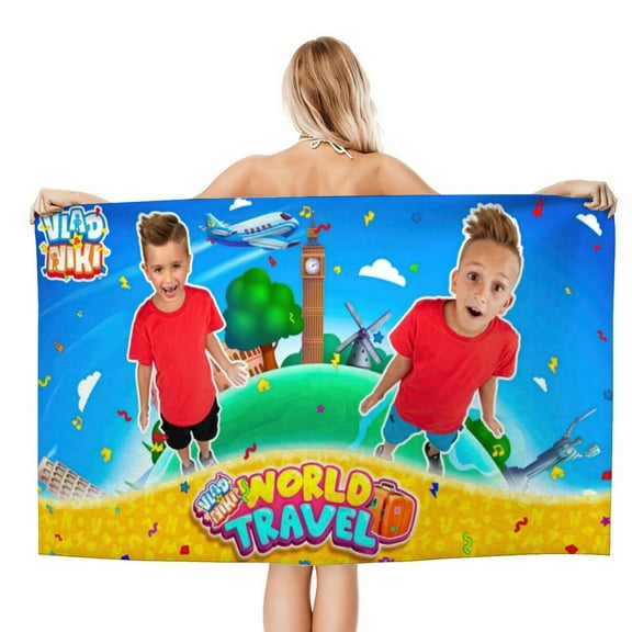 Vlad and Niki Gifts Beach Towel for Women Girl Birthday Inspired Fan Bath Outdoor Music Lover