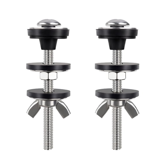 ZHZFKQ 2Pcs Toilet Tank Bolts Replacement Kit Toilet Tank to Bowl Bolts Heavy Duty Stainless Steel Universal Toilet Seat Bolts and Nuts Toilet Seat Screws and Nuts with Rubber Washers Gaskets,Silver