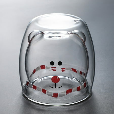 

GiliGiliso Scald Lovely Double Glass Milk Coffee Cup With Round Mouth