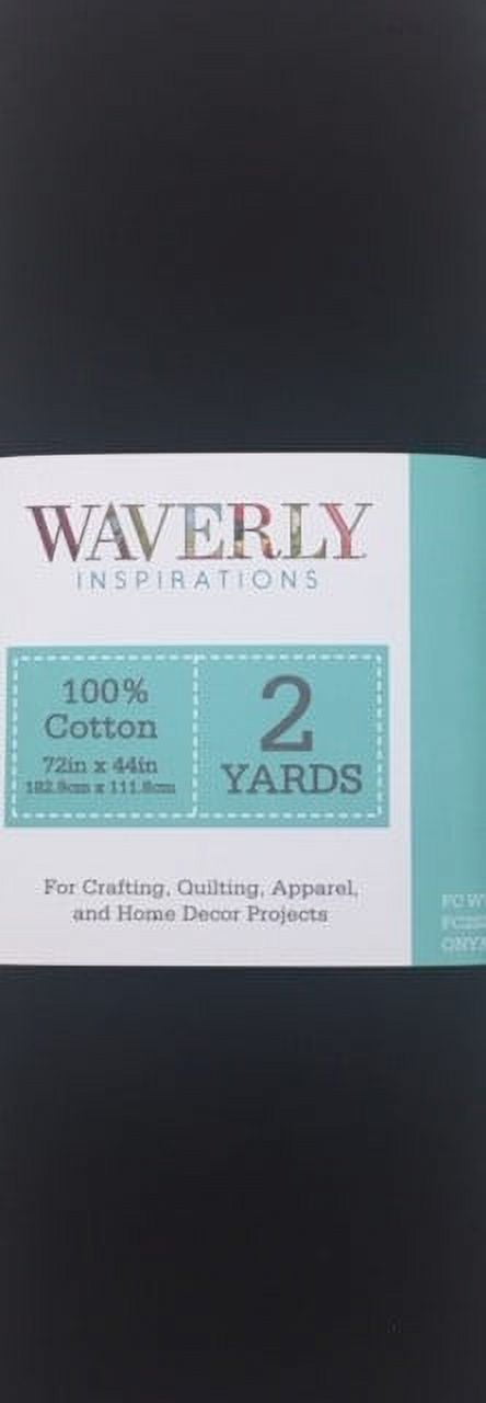 (2 pack) Waverly Inspirations 2 Yard Cut 100% Cotton Solid Fabric Solid Onyx, 44" Wide for Quilting & Sewing