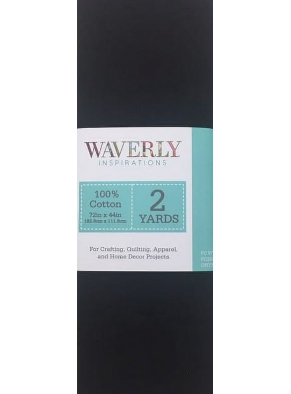 Waverly Inspirations 44" x 2 Yards 100% Cotton Precut Solid Onyx Print Sewing & Crafting Fabric, 1 Each