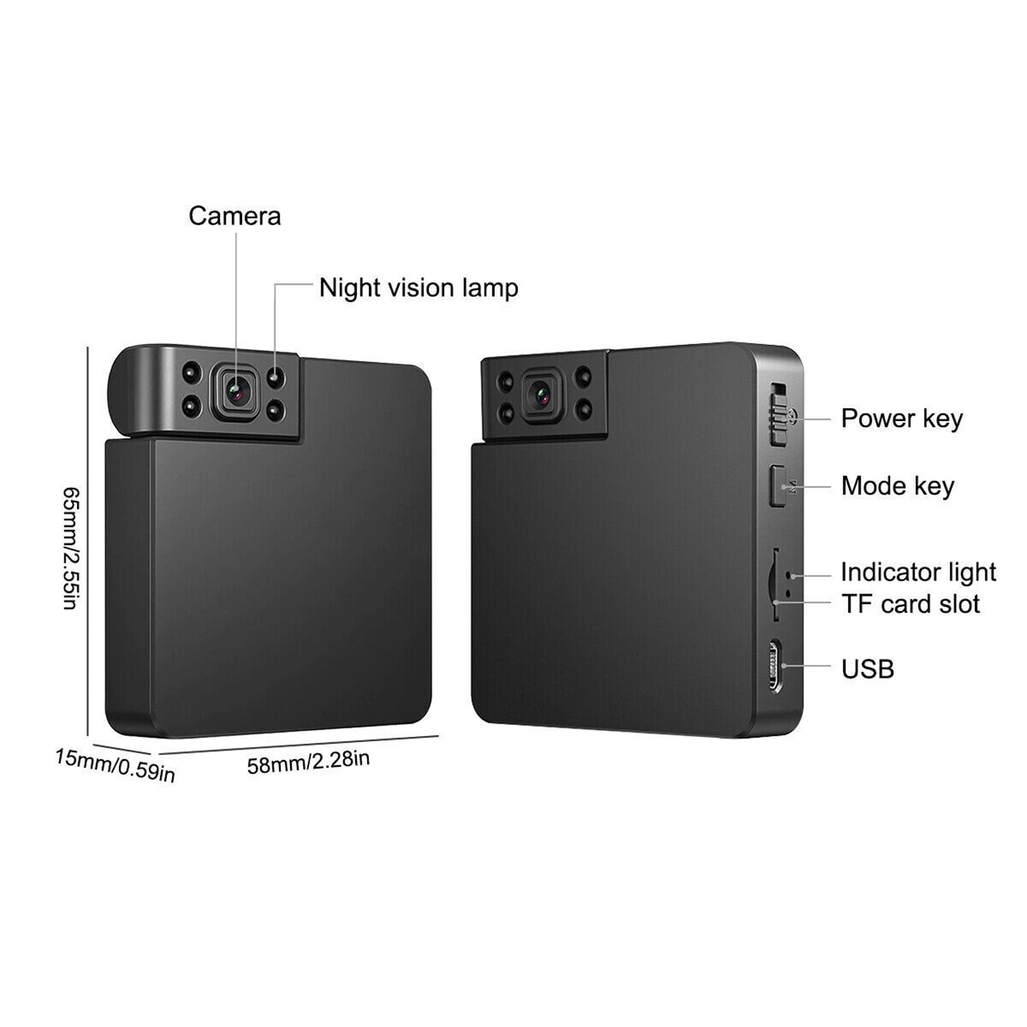 FFORCE 1080P HD Mini Camera Motion Detection Camcorder Night Vision Home Security Cam, Plug & Play, , Ideal for Baby Pet Elderly Monitoring