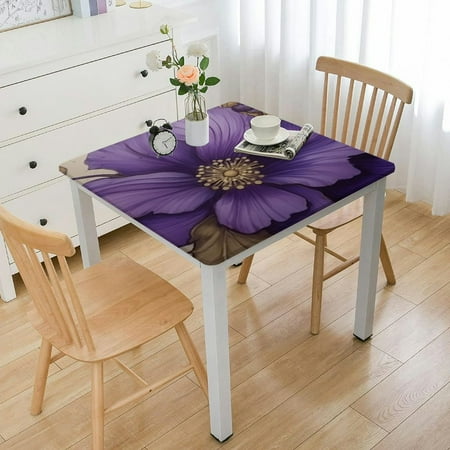 

Square Table Cloth Decorations Square for Home Dining Room Kitchen Decor purple flowers Picture