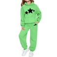 thumbnail image 3 of OGLCCG Girls 2 Piece Tracksuit Sets Trendy Star Graphic Long Sleeve Fleece Hooded Sweatshirt and Jogger Casual Athletic Sweatsuits for Kids 2-13 Years, 3 of 4