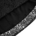 thumbnail image 5 of Aayomet Femmes Jupes Rétro Couleur Pure Jupe en Dentelle Tempérament (Noir, XXL), 5 of 5