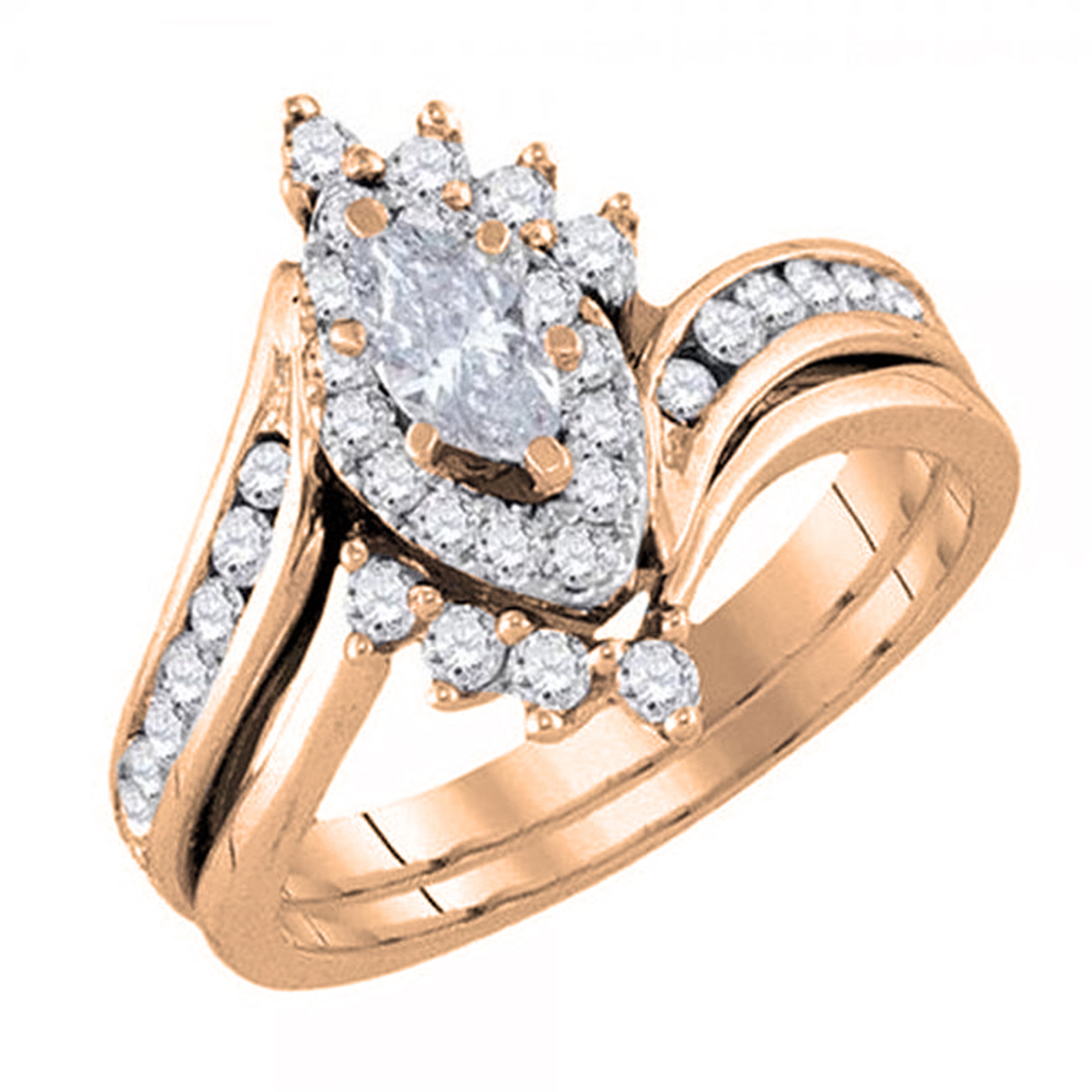 round and marquise engagement ring