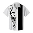 thumbnail image 4 of Lumtrix Men's Vintage Bowling Shirt 1950s Retro Rockabilly Style Short Sleeve Button Down Music Hawaiian Shirts White M, 4 of 5