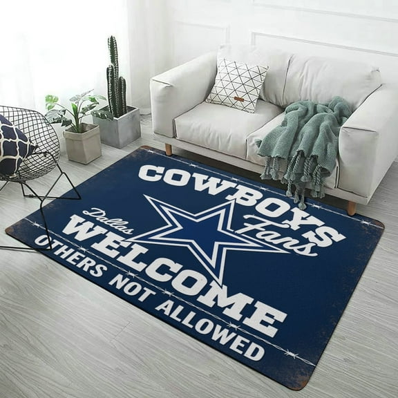 Football Cowboys Soft Comfy Area Rugs Carpet Suitable Flannel for Living Room Kitchen Bedroom Laundry Room Home Decorations
