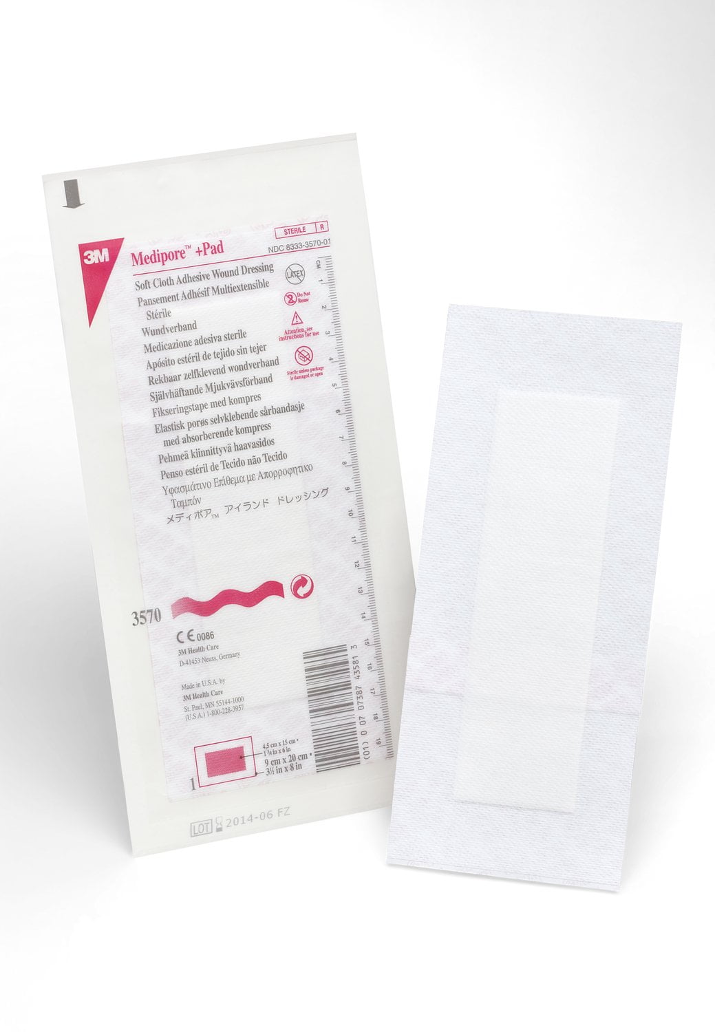 Medipore Adhesive Dressing 3-1/2 X 8 Inch Soft Cloth Rectangle White ...