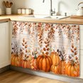 thumbnail image 2 of Fall Orange Pumpkins Sink Skirt Curtain 32''x55'',Thanksgiving Autumn Vintage Leaves Cabinet Door Curtain Pantry Utility Curtains,Bathroom Kitchen Laundry Privacy Drape Waterproof Dishwasher Curtains, 2 of 9