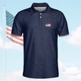 thumbnail image 3 of Navy USA Splatter Polo Shirt for Men Women American Golf Shirt Short Sleeve, 3 of 7
