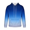 thumbnail image 3 of Hoodies for Men Gradient Printed Sweatshirt Blouse with Pocket Pullover Tops Drawstring Hooded Sweatshirt Sports Activewear Loose Fit Sweatshirts Casual Fall Hoodie Holiday Party Blouses, 3 of 6