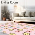 thumbnail image 2 of ODIKA 8'x10' Machine Washable Non-Slip Area Rug, Charming Kitty Playful Cartoon High Traffic Rug with Pad, Pink, 719131, 2 of 8
