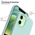 thumbnail image 4 of Compatible with iPhone 12 Mini Case, Slim Liquid Silicone 3 Layers Full Covered Soft Gel Rubber with Microfiber Case Cover 5.4 inch-Mint Green, 4 of 11