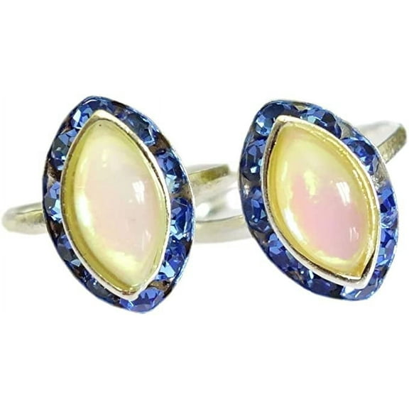 Fashion Toe Rings for Women & Teens 925 Sterling Silver Plated Coloured Zircon Handmade Unique Designer Modern Contemporary Adjustable Size Toe Ring Jewelry