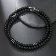thumbnail image 5 of EOEMY Black Frosted Lava Stone Beaded Necklace Men Jewelry Femme Natural Stone Choker-Black Onyx, 5 of 9