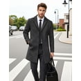 thumbnail image 6 of COOFANDY Men's Wool Blend Peacoat - Winter Trench Style, Notched Lapel & Single Breasted, with Pockets, 6 of 8