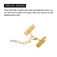 thumbnail image 4 of Unique Bargains 20Sets Ribbon Crimp Clamp Ends with Lobster Claw Clasps & Chain 20mm Gold Tone, 4 of 7