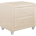 thumbnail image 1 of homeroots Lit & Bain 396983 Table de Nuit Rembourrée Beige 2 Tiroirs, 1 of 1