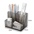 thumbnail image 4 of FloreceBien - Portalápices acrílico con 3 compartimentos, organizador transparente para bolígrafos, brochas de maquillaje, accesorios de escritorio de oficina, caja de almacenamiento para brochas de, 4 of 5