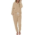 thumbnail image 2 of MOSHU Casual Pajamas Sets for Women Button Down Shirts and Drawstring Pants with Pockets Two Piece Womens Lounge Sets, 2 of 9