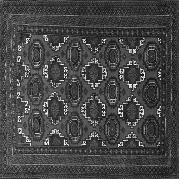 Ahgly Company Indoor Square Persian Gray Traditional Area Rugs, 4' Square