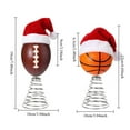 thumbnail image 6 of Dserhfy Rugby Christmas Tree Topper with Santa Hat Spring Base Bouncing Sports Ornament Fun Desk Decor for Holiday Parties Valentine's Day Gifts, 6 of 8