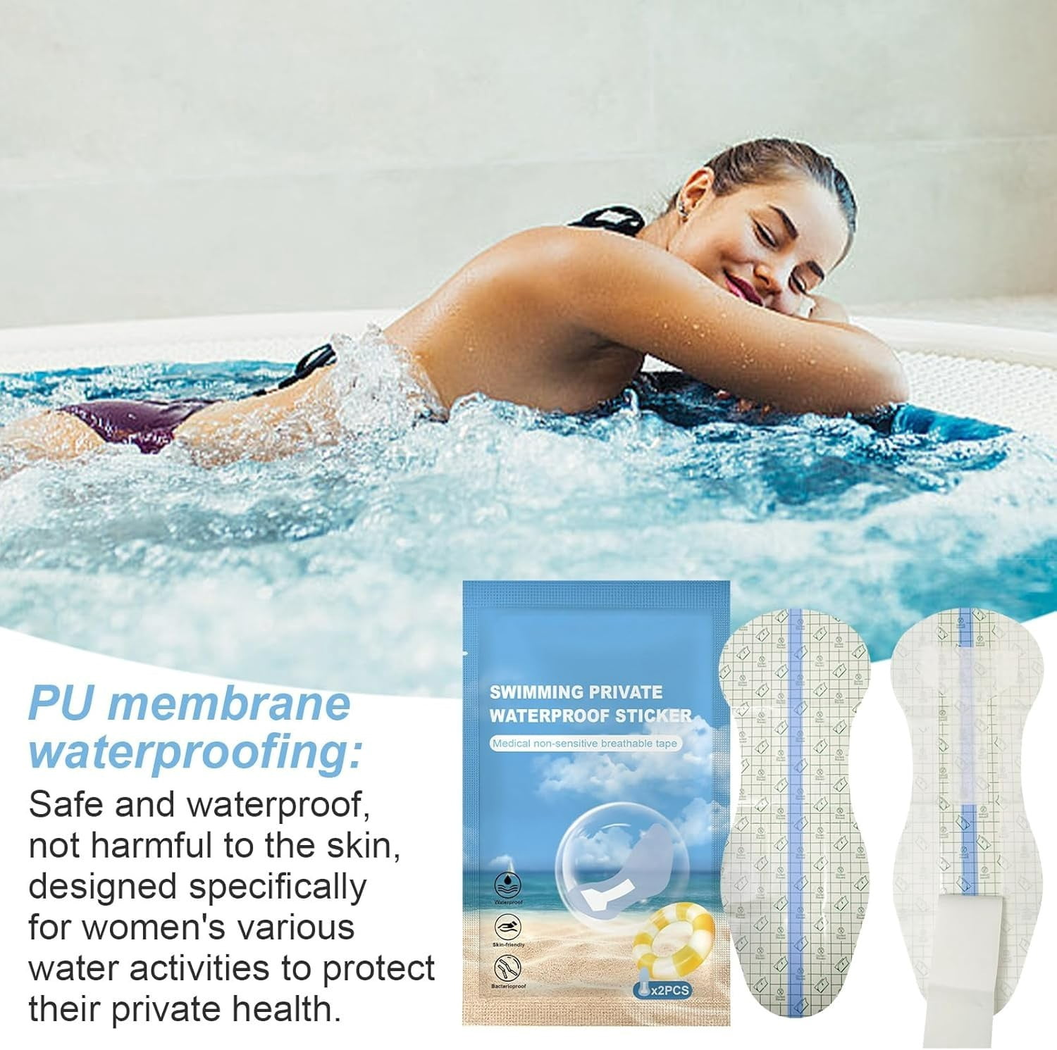 Chanana Waterproof Panti Liner for Swimming, PU Clear Swim Panti Liner, Swimming Panty Pads, Portable Swimwear Sticker for Beach, Spa, Swime