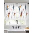 thumbnail image 2 of Blue Red Diamond Sheer Curtains 54 Inch Length 2 Panels Set Window Treatments, Modern Geometric Middle Century Rod Pocket Semi Curtains for Living Room/Bedroom/Kitchen Décor, 104"W x 54"L, 2 of 7