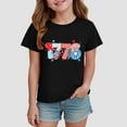 thumbnail image 2 of Ketyyh-chn99 Girls 4th of July Short Sleeve Tee Girls Summer Comfortable Breathable Independent Day Top Size for 3-4 Years,Black, 2 of 4