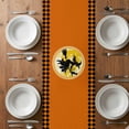 thumbnail image 6 of Halloween Table Runner - 70 Inch Long, Kitchen Dining Table Runner Dresser Scarves, Riding Witch Cat Orange Plaid Pumpkin Farmhouse Decor for Coffee Tables Wedding Party Banquet, 6 of 8