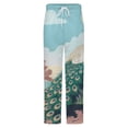 thumbnail image 5 of Peacock Garden Scene Winter Female Pants Flannel High Waist Women Pants Lady Warm Straight Leg Plush Trousers, 5 of 7