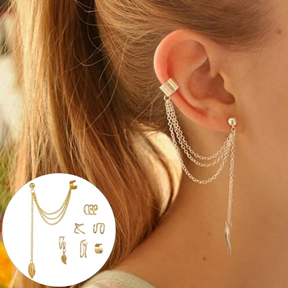 SPRING PARK 5Pcs/Set or 7Pcs/Set Fashion Women Ear Cuff Earrings Non Piercing Helix Cuff Earring