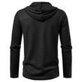 thumbnail image 4 of USNSM Men's Distressed Lace Up Hooded Shirts Vintage Design Long Sleeve Hoodie Pullover Drawstring Casual Shirts Top Black M, 4 of 8