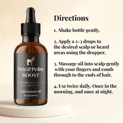 Pete & Pedro BOOST Hair & Beard Growth Strengthening Serum With Biotin & Rosemary, 2 oz