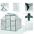 thumbnail image 6 of 6x8 FT Polycarbonate Greenhouse Raised Base And Anchor Aluminum Heavy Duty Walk-in Greenhouses For Outdoor Backyard In All Season,Green 6*8FT, 6 of 9