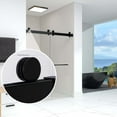 thumbnail image 6 of Double Sliding Shower Door, Frameless Clear Tempered Glass Doors with Stainless Steel Hardware and Long Handle, Bathroom Doors in Matt Black Finish, 79" Extra Height Design, Clear, 6 of 7