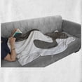 thumbnail image 6 of Cat Soft Flannel Fleece Throw Blanket, Pet Brushing Teeth Nursery Childish Illustration Animal Grooming, Cozy Plush for Indoor and Outdoor Use, 50" x 70", Charcoal Grey Pale Blue, by Ambesonne, 6 of 6