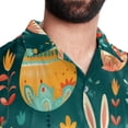 thumbnail image 5 of Easter Men's Short Sleeve Hawaiian Beach Poplin Shirt Casual Printed Button Down Summer Unisex Shirt, 5 of 6