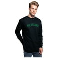 thumbnail image 2 of Daxton Retro Cleveland Arch Font Long Sleeves TShirt Soft Medium Weight Cotton, 2Pk Black Green White Green, 2XL, 2 of 5
