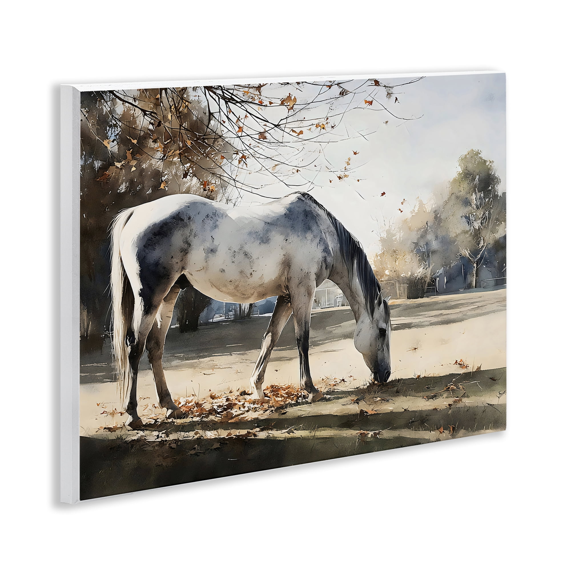 Stupell Industries Grey & White Mare Grazing Wall Plaque Art, design by Franklyn Gregory
