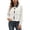 White, variant on Unir Leather Collar Corduroy Bomber Jacket for Women, Zip Front, Relaxed Fit Casual Outerwear with Patch Pockets, 1 Piece, XS-L