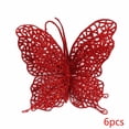 thumbnail image 1 of TureClos - 6 adornos navideños artificiales de mariposas realistas, 1 of 4